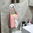 thumbnail image 6 of Hanging Leather Car Tissue Box | Wall-Mounted Napkin Holder for Car Truck Home | Multifunctional Rectangular Tissue Case | Black Beige Pink Gray Options, 6 of 7