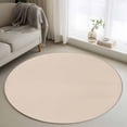 thumbnail image 2 of Beige Pure Color Round Area Rugs Collection 3', Aesthetics Contemporary Modern Non Slip Indoor Circular Throw Runner Rug Floor Mat Carpet for Living Room Dining Table Bedroom Nursery, 2 of 9