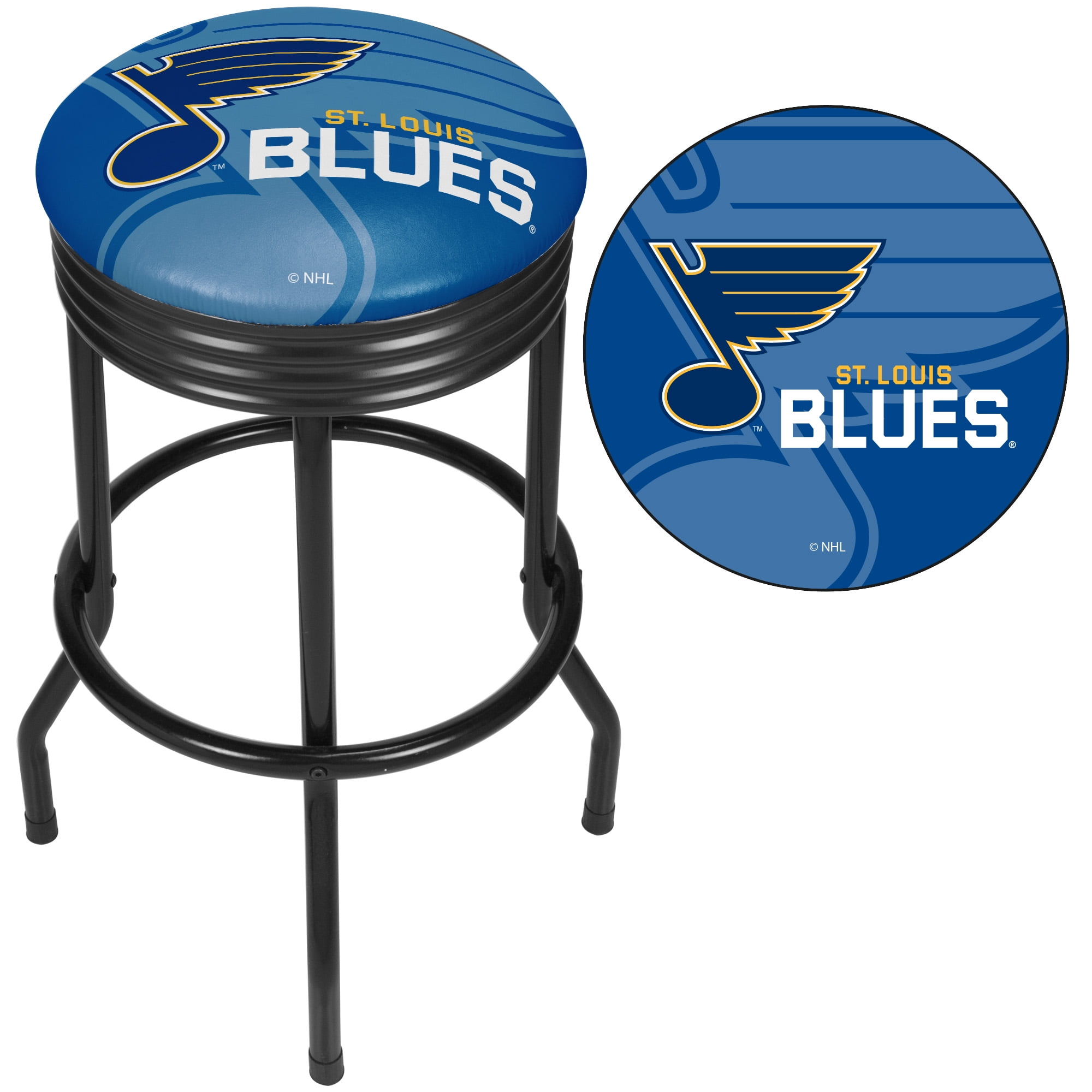 Nhl Black Ribbed Bar Stool St Louis Blues Com