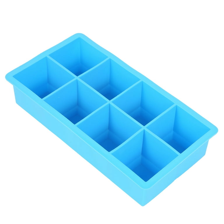 Freshware 8-Cavity Flexible Silicone Large Ice Cube Trays, 2-inch Cubes for  Slow Melt and Less Drink Dilution (2 Pack)