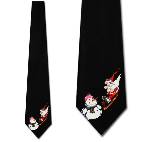 Santa Crash! (Black) Necktie Mens Tie