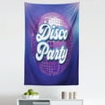 thumbnail image 1 of Colorful Tapestry, Retro Lettering on Disco Ball Night Club Theme Dance and Music Art Print, Fabric Wall Hanging Decor for Bedroom Living Room Dorm, 5 Sizes, Purple Blue White, by Ambesonne, 1 of 1