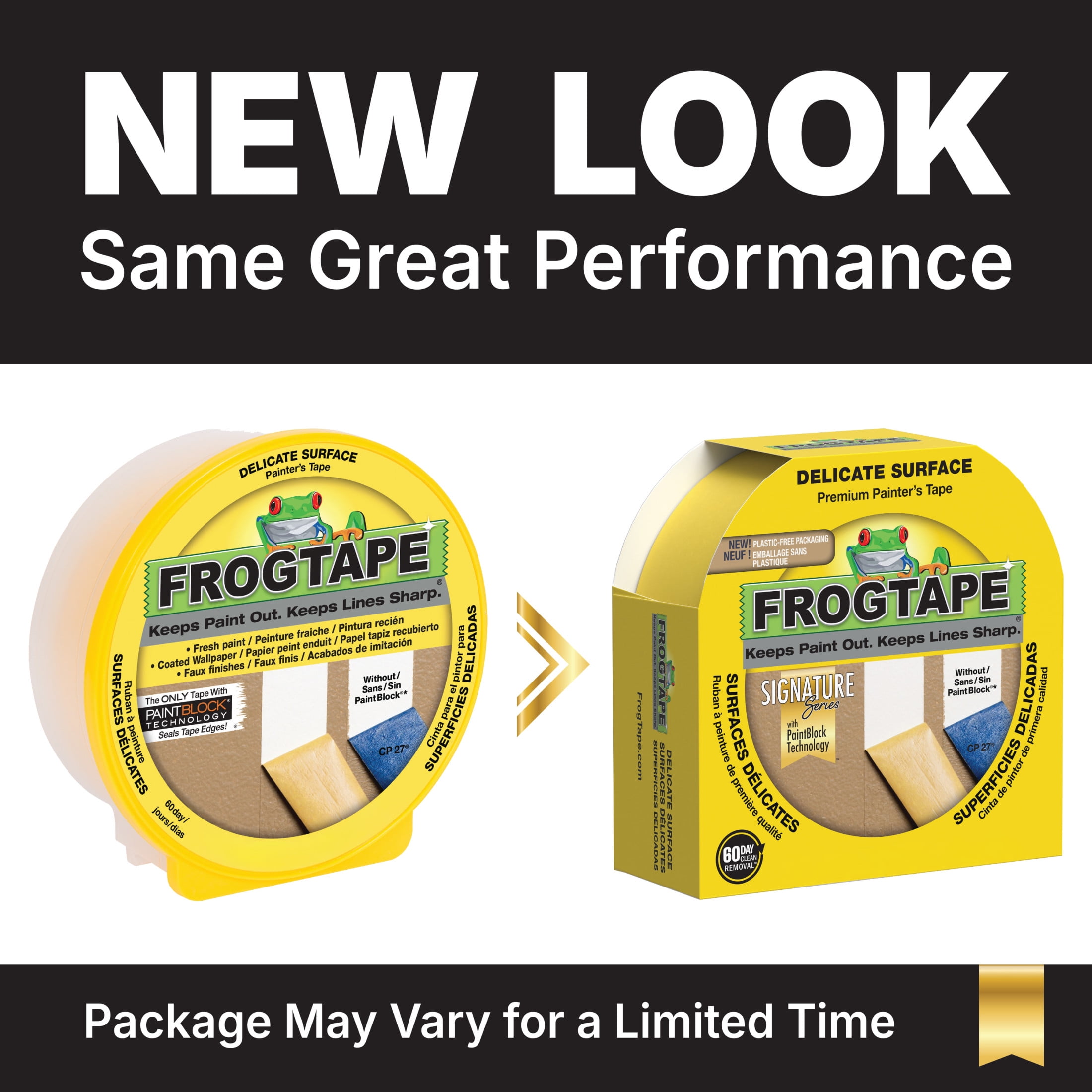 FrogTape 1.41 in. x 60 yd. Yellow Delicate Surface Painter's Tape