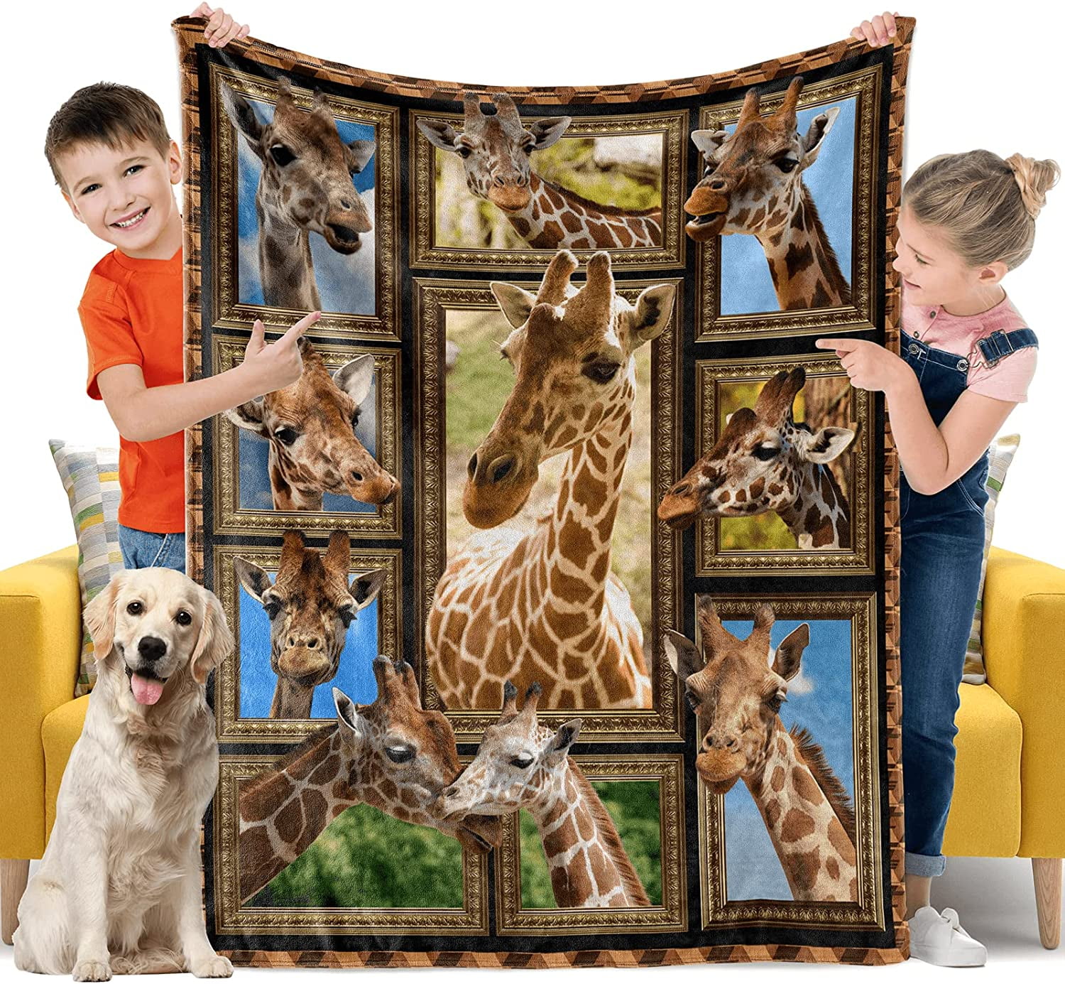 Giraffe Blanket for Girls Boys Kids, Giraffe Gifts for Girls Boys