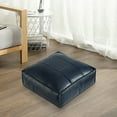 thumbnail image 4 of Pouf Ottoman, Unstuffed Pouf Cover, Handmade Faux Pu Leather Square Ottoman,Comfortable Soft Seating for Living Room & Bedroom, Blue, 4 of 7