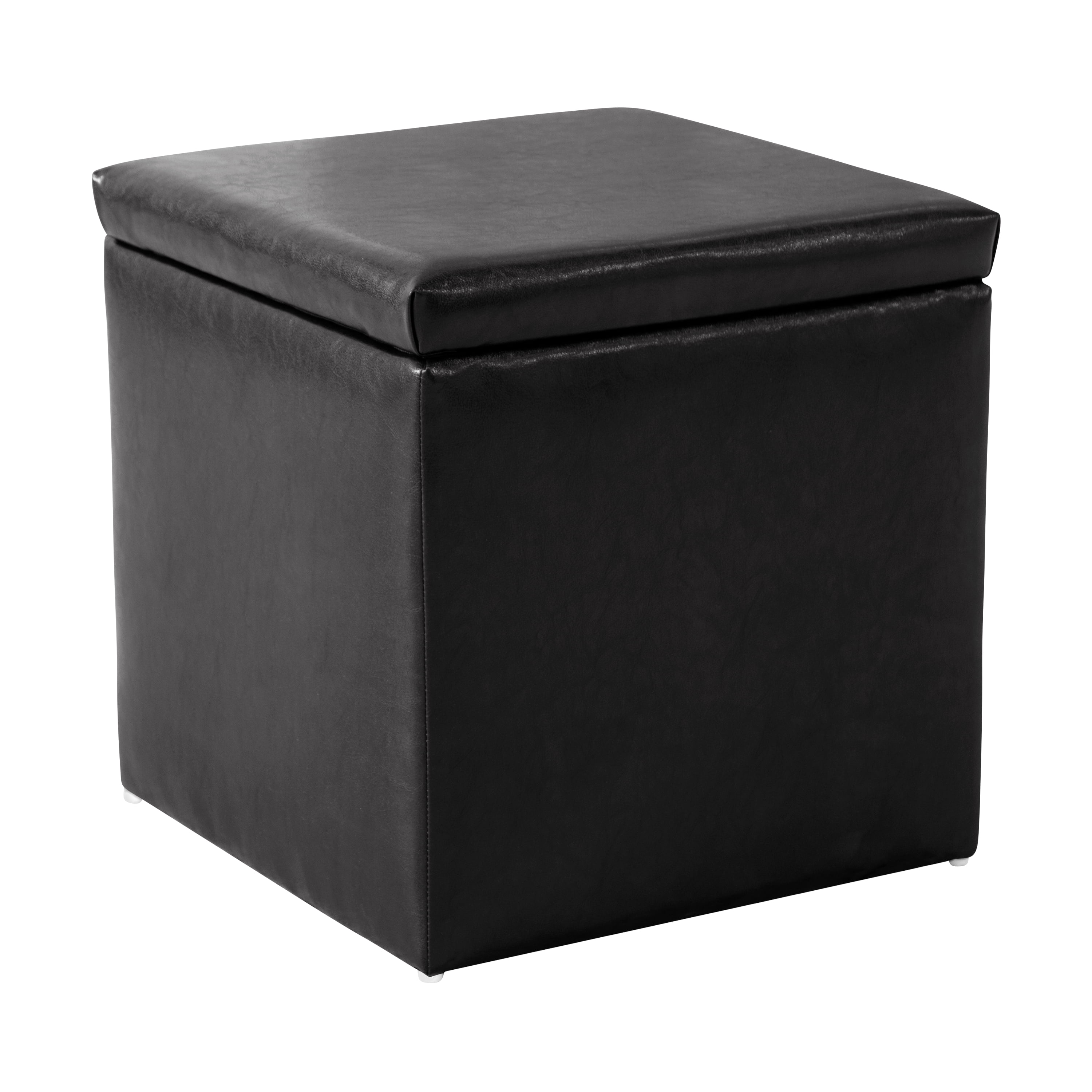 Square Storage Ottoman in Classico Black