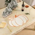 thumbnail image 4 of Heat-Resistant Pumpkin Placemat - Embroidered Table Mat Insulated Dining Protector Holiday Kitchen Decor Washable Fabric Table Setting(Orange), 4 of 6