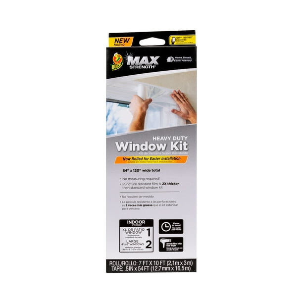Duck Max Strength Rolled Clear Plastic Window Insulation Kit 84 in x