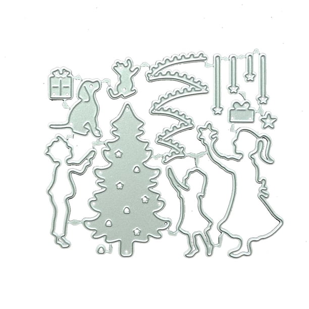Moyic Plantilla de corte de máquina de corte de Navidad, plantillas de grabado en relieve para álbum de recortes DIY de acero al carbono para Kits de decoración para fiestas Moyic HA038312-00
