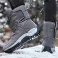 thumbnail image 3 of Botas de nieve de invierno botines de tobillo de caña alta para hombre acogedor para senderismo escalada camping, 3 of 8