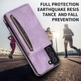 thumbnail image 3 of Design for Samsung Galaxy S22 5G Wallet Case with Tempered Glass Screen Protector PU Leather Credit Card Holder Slot Phone Cases Kickstand Shockproof Protective Cover for Women 6.1" Purple, 3 of 12