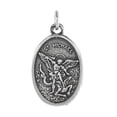 thumbnail image 3 of Sterling Silver St Michael Medal Necklace Oval  18 inch, 3 of 4