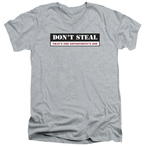 - Dont Steal - Slim Fit V Neck Shirt - Large