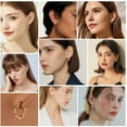 thumbnail image 6 of Lancharmed Rose Gold Plated Stud Earrings,9 Pairs of Zircon Gradient Circle Love U Shape Earring Friend Gifts for Women, 6 of 7