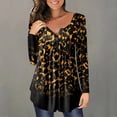 thumbnail image 1 of Pntutb Mujer Casual Camiseta Impreso Manga Larga Cuello Redondo Fruncido Pullover Blusa tops Pntutb Pntutb-7544, 1 of 5