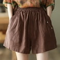 thumbnail image 6 of Cargo Pants Women Cotton Linen Women's Solid Color Casual High Waisted Oversized Short Pants Womens Knee Length Workout Pants With Pockets on Clearance, 6 of 9