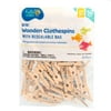 Hello Hobby Mini Wood Clothespins With Resealable Bag, 50-Pack
