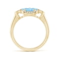 thumbnail image 2 of ANGARA Natural Heart-Shaped 1.4 ct Aquamarine Clover Ring in 14K Yellow Gold for Women (Size-5mm) | March Birthstone, Birthday, Anniversary, Jewelry Gift for Women | Natural Aquamarine Ring, 2 of 9