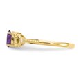 thumbnail image 4 of 10k Yellow Gold Amethyst Diamond Ring Birthstone February Gemstone, 4 of 9