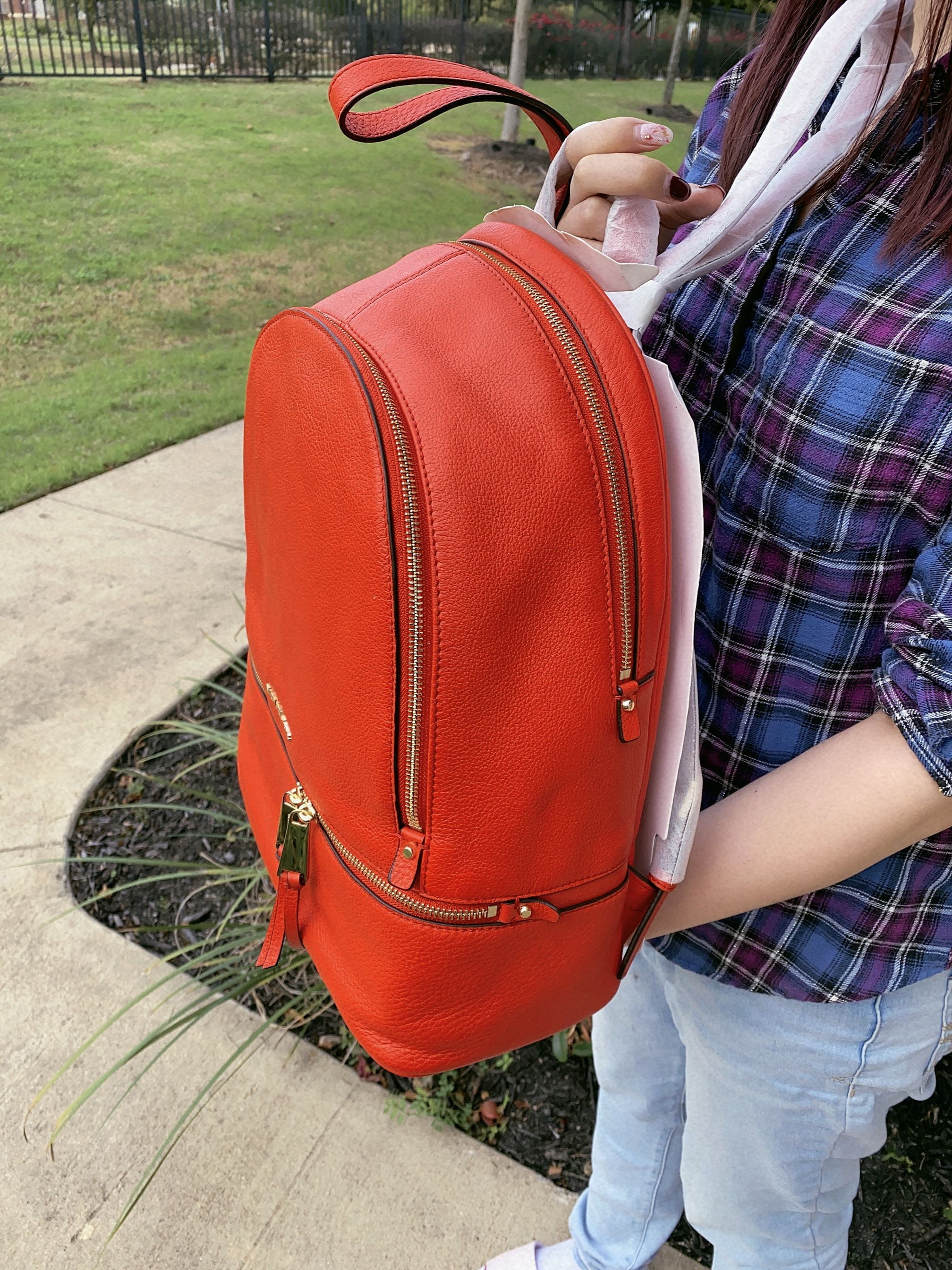 rhea large leather backpack