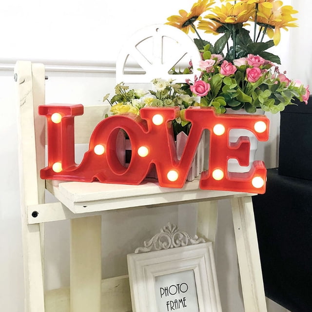 LED Night Light, Unique Design LOVE Night Light, Warm Light For Proposal Confession Outdoor Valentine's Day Wedding Warm Light