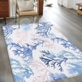 thumbnail image 3 of Blue Pink Coral Area Rug 3x5 Washable Rug Non Slip Watercolor Coastal Ocean Life Large Area Rug Indoor Floor Carpet for Entryway Bedroom Kitchen Living Room Home Office Dining Room Nursery, 3 of 8