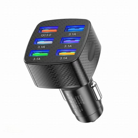 QC3.0 Fast Charging Charger 6USB Car Charger Smartphone 6 Port Fast Charging Car Charger Cord Fast Charger Type C Adapter Fast Charging Brick Phone Prop Mi A1 Charging Port 20w Charging S7 Edge