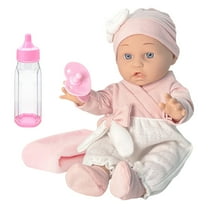 Twfbrm 12 Inch Baby Dolls Set with Clothes Bottle and Pacifier,Newborn Reborn Baby Doll with Soft Sleep Bassinet Bed Crib Pillow Blanket Pacifier Feeding Bottles Toys for Toddlers Age 3
