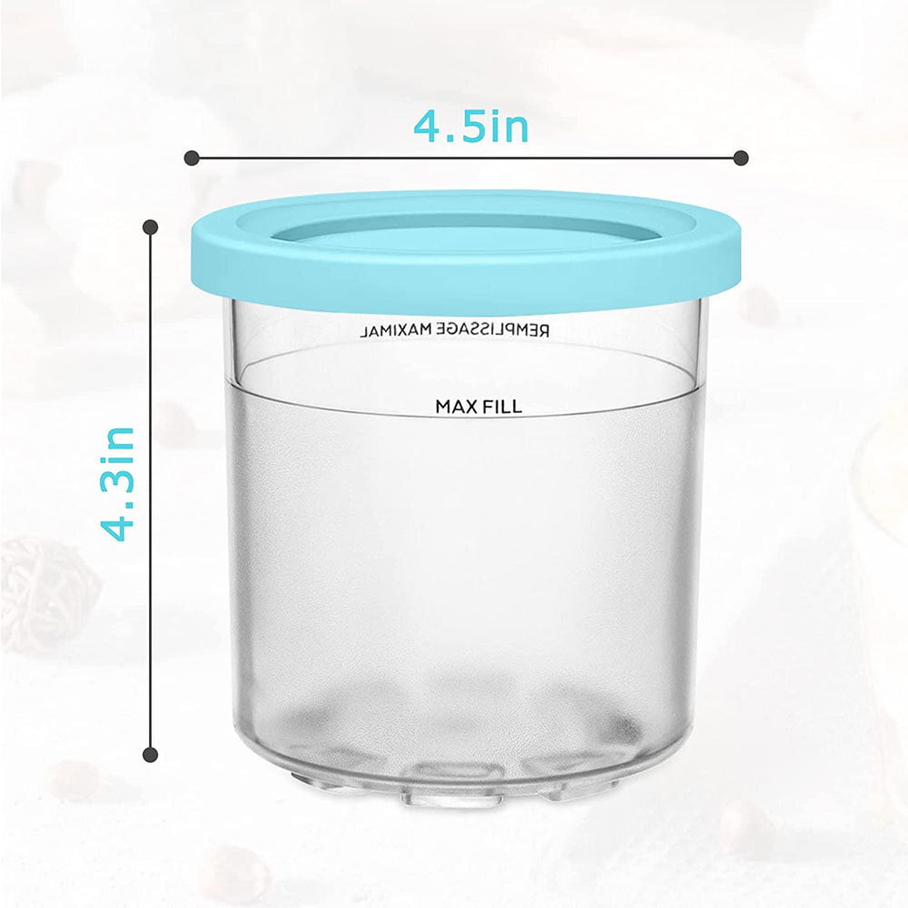 Creami Pints and Lids, for Ninja Creami Deluxe,16 OZ Ice Cream Pints Cup  Safe and Leak Proof Compatible with NC299AMZ,NC300s Series Ice Cream Makers