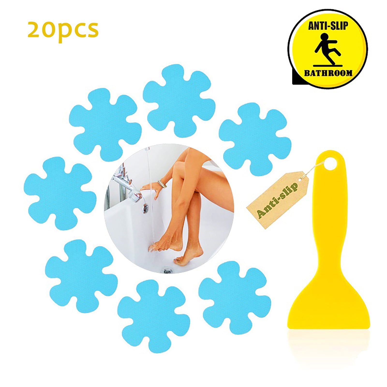20Pcs Bathtub Stickers, 3.9" NonSlip Bathtub Appliques Safety Shower Treads Stickers with
