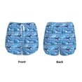 thumbnail image 5 of Xecao's Blue Fish for a double-layer running short for women, perfect for gym, tennis, and more, featuring a convenient pocket., 5 of 9