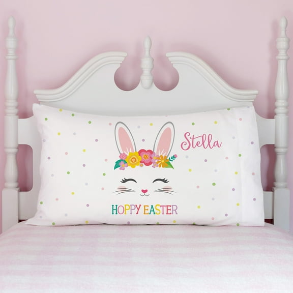 Beautiful Bunny Girl's Personalized Pillowcase