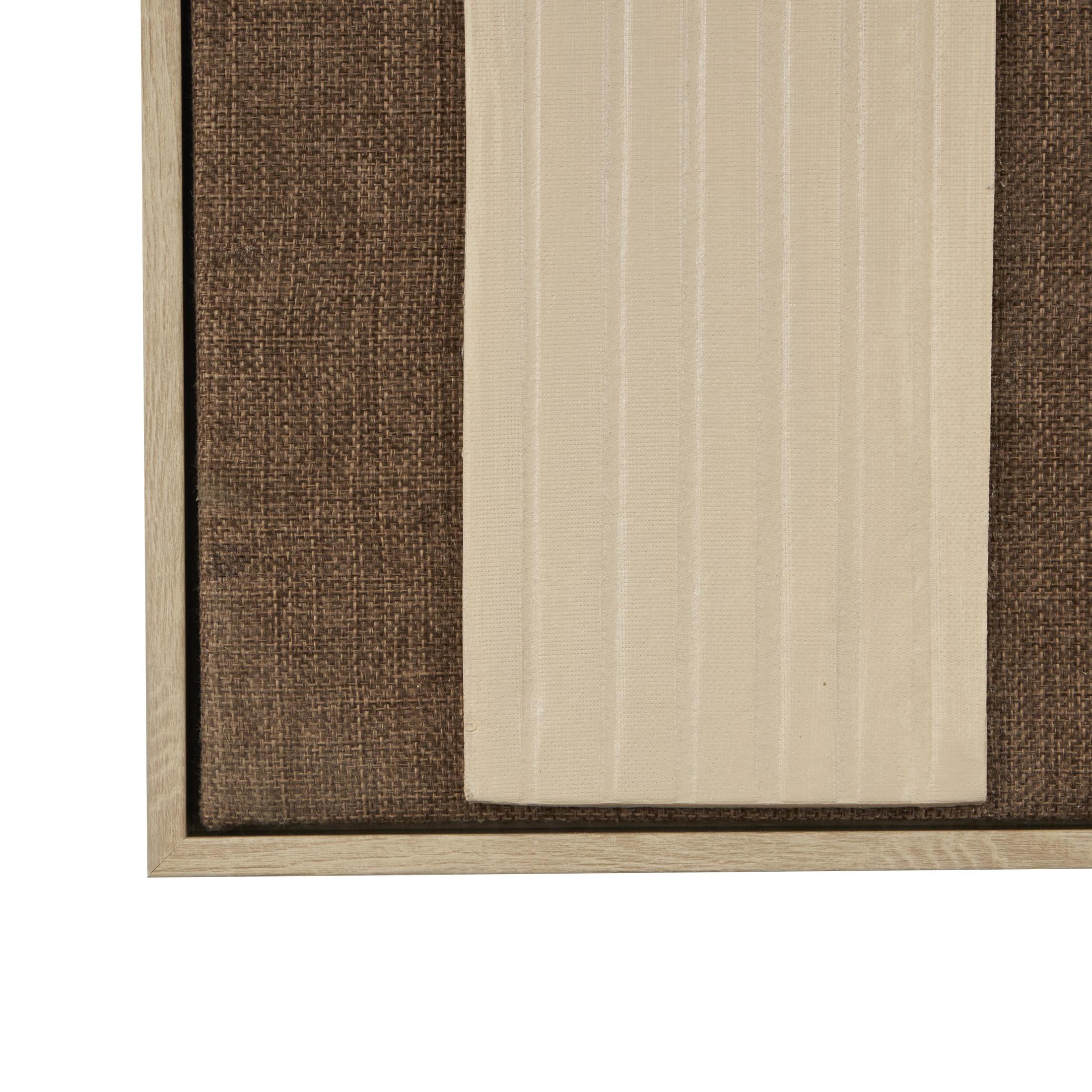 33" x 49" Abstract Framed Wall Art with Overlapping Tan Ribbed Arches, by DecMode
