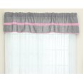 thumbnail image 1 of Baby Doll Bedding Solid Stripe Window Valance, Grey/Pink, 1 of 1