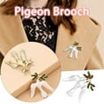 thumbnail image 1 of HomeKingdee 2026 Small Exquisite Olive Branch Dove Brooch - Alloy with Rhinestone Animal Series Pin for Women Girls Boys Kids for Various Occasions, 1 of 5