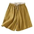 thumbnail image 2 of uublik Lounge Shorts for Women Super Soft with Pockets Summer Savings Linen Casual Shorts Yellow, 2 of 5