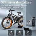 thumbnail image 5 of TUTTIO 5000W Dual Motor Electric Bike for Adults Max 28mph, Speedometer 26x4in Fat Tire All Terrain E-Mountain Bike, 52V 25Ah Full Suspension E Bike, 7-Speed Gear Electric Bicycle UL2849, 5 of 7