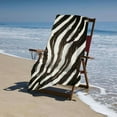 thumbnail image 4 of PHYHOO Brown Zebra Skin Beach Towel, Sand Free Microfiber Beach Blanket, Quick Dry Absorbent Bath Towels for Swimming Pool, Camping, Picnic, Yoga Gym Sports 30x60in, 4 of 8