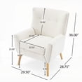 thumbnail image 4 of Modern Simple Fabric Accent Chair 85cm with Button-Tufted Design and Rubber Wood Legs, 4 of 16