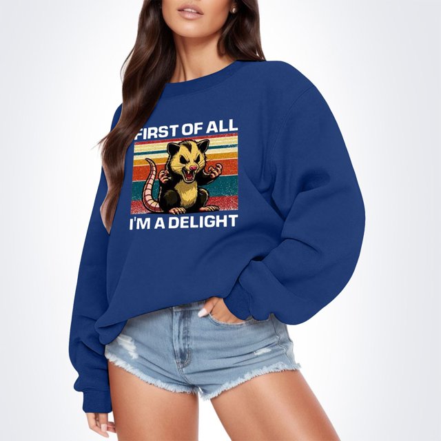 TINZ Chandails Imprimés Automne et Hiver pour Femmes Haut Usé Chandails Graphiques pour Femmes T-Shirt Coloré
