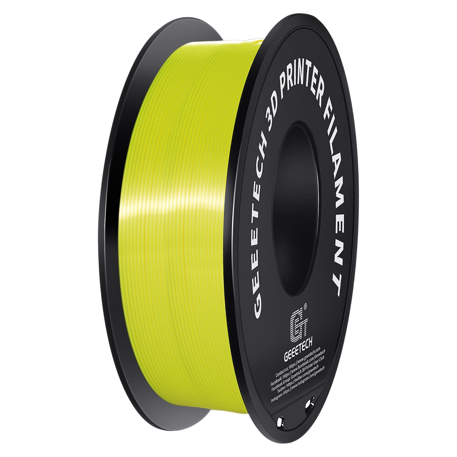 Geeetech Silk Yellow 3D Printer PLA Filament 1KG Toughness Enhanced Filament with 1.75mm Dimensional Accuracy +/-0.03mm, 1080 Feet per Roll, Vacuum Packaging