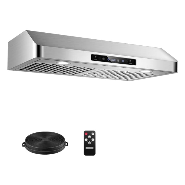 AMZCHF Range Hood 30 inch Insert Stainless Steel with 9 Speed Fan 900 CFM Kitchen Vent Hood,Easy to Clean