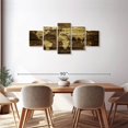 thumbnail image 3 of Elephant Stock Dark Wood World Map Wall Art - Horizontal Multi Panel Canvas - Living Room Wall Decor - Map Multi Panel - Brown And Black Decor - 68" x 30", 3 of 8