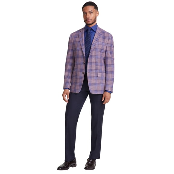 Michael Kors Mens Classic fit Sport Coat Blazer 36 R Red Blue Plaid