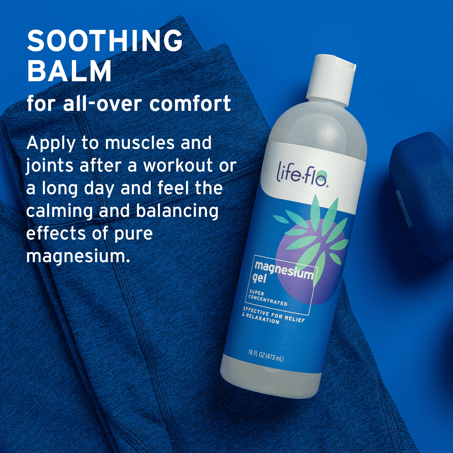 Life-flo Magnesium Gel, Pure Magnesium Chloride from the Ancient Zechstein Seabed, Soothing Relief and Relaxation for Overworked Muscles and Joints, Not Tested on Animals, 60-Day Guarantee, 16oz