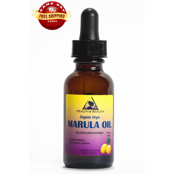 MARULA OIL UNREFINED ORGANIC VIRGIN COLD PRESSED RAW PURE GLASS DROPPER 1.0 OZ