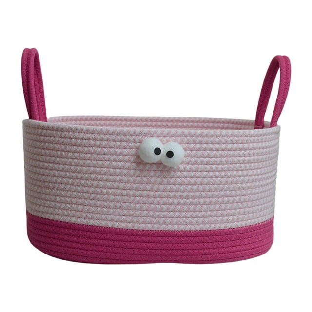 Paniers Tissés pour Rangement, Panier de Rangement de Bureau, Panier de Rangement Tissé, Panier de Rangement en Fil de Coton, Paniers de Rangement pour Organiser