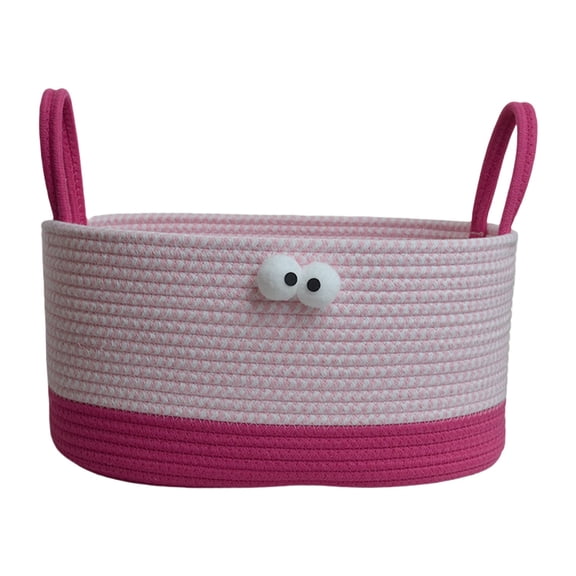 Qholemyo Decorative Cotton Woven Desktop Storage Basket Desk Organizer Home Office Desktop Organization