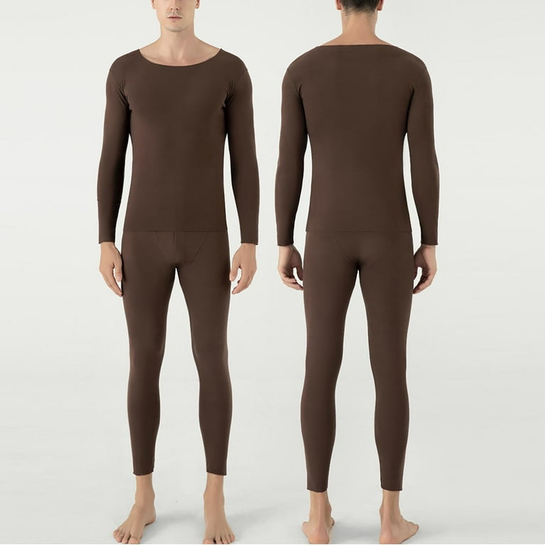 Long Johns Thermal Underwear for Men Fleece Lined Base Layer Set Top Bottom  for Cold Weather 