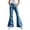 Q376 Light Blue, variant on Glisme Little Girls Trousers Plaid Zip Front With Pockets Autumn Loose Fit Girls Flare Leg Pants Size 5-6 Years
